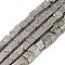 Electroplated Natural Lava Rock Beads Strands, Cube, Platinum Plated, 4~4.5x4x4mm, Hole: 1.2mm, about 93pcs/strand, 15.75 inch(40cm)
