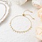 Handmade Brass Curb Chains & Cable Chains Slider Bracelets, Star Charm Bracelets for Women, Star, 10-3/4 inch(27.4cm)