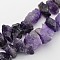 Natural Amethyst Nuggets Bead Strands, Size: about 6~18mm wide, 12~22mm long, hole: 1mm, 15.7 inch.