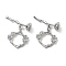 Brass Toggle Clasps, Cadmium Free & Nickel Free & Lead Free, Flower, Platinum, Ring: 14x15x3mm, Hole: 1mm, Bar: 21x6x6mm, hole: 1mm