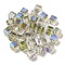 Electroplate Glass Beads, Faceted, Cube, WhiteSmoke, 5.5x5.5x5.5mm, Hole: 1.5mm, 100pcs/bag