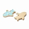 Alloy Enamel Pendants, Airplane, Light Gold, Light Blue, 15x20.5x2mm, Hole: 1.8mm