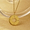 Fashionable Stainless Steel Compass Pendant Necklaces for Women's Daily Wear, Golden, 17.72 inch(45cm)