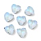Mocha Fluorescent(MI) Heart Sew on Rhinestone, Multi-strand Links, with Brass Prong Settings, Garments Accessories, Light Sapphire, 12x12x6.5mm, Hole: 1mm