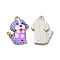 Alloy Enamel Pandants, Lead Free & Cadmium Free,  Platinum, Dog Charm, Purple, 21.5x16x2mm, Hole: 1.8mm