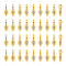 200Pcs Tibetan Style Alloy Glue-on Flat Pad Bails, Leaf, Antique Golden, 21x8x6mm, Hole: 4x6mm