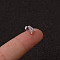316L Surgical Stainless Steel Micro Pave Clear Cubic Zirconia Cartilage Earrings, Stainless Steel Color, Letter A, 6mm, Pin: 1.2mm