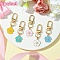 Alloy Enamel Sakura Pendant Decorations, with Alloy Swivel Clasps, Mixed Color, 54mm, 5pcs/set