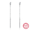 Anti-Tarnish Rhodium Plated 925 Sterling Silver Hoop Earrings, Chains Tassel Earrings, with 925 Stamp, Platinum, 128mm