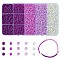 225G 5 Styles Glass Seed Beads, Opaque Colours Seed, Small Craft Beads for DIY Jewelry Making, Round, Plum, 8/0, 0.3~3mm, Hole: 0.8~1mm, 45g/style
