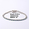 Fashionable Tennis Bracelets, Brass Sparkling Rhinestones Bracelets for Women, Platinum, Indicolite, 7-1/8 inch(18cm)