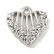 Valentine's Day Brass Micro Pave Cubic Zirconia Pendant
s, Long-Lasting Plated, Cadmium Free & Nickel Free & Lead Free, Heart Charms, Platinum, 12x11.5x3mm, Hole: 1.4mm