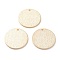 Brass Charms, Flat Round, Real 24K Gold Plated, 20x1mm, Hole: 1.4mm