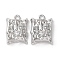 Brass Micro Pave Clear Cubic Zirconia Pendants, Cadmium Free & Nickel Free & Lead Free, Rectangle, Platinum, 17x12x6.5mm, Hole: 1.8mm