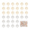 80Pcs 2 Colors Long-Lasting Plated Brass Links Connector Charms, Flat Round with Tree, Platinum & Light Gold, 15x12x0.3mm, Hole: 0.9mm, 40pcs/color