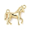 Brass Pendants, Cadmium Free & Lead Free, Real 18K Gold Plated, with Jump Ring, Horse, 18x18x5mm, Hole: 3mm