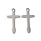 201 Stainless Steel Pendants, Cross, Stainless Steel Color, 21.5x11x0.5mm, Hole: 1.6mm