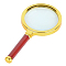 Glass lens Portable Handheld Reading Magnifiers, 10X Magnifying Loupe, for Senior and Kids, with Wooden Handle & ABS Plastic Frame, Clear, 145x60x15mm