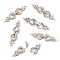 Brass Micro Pave Cubic Zirconia Fold Over Clasps, Lead Free & Nickel Free, Clear, Platinum, 43x10x5mm, Hole: 1mm