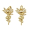Brass Micro Pave Cubic Zirconia Pendants, Dancer, Long-Lasting Plated, Cadmium Free & Lead Free, Rack Plating, with Jump Ring, Real 18K Gold Plated, 17x10.5x2.5mm, Hole: 3.2mm