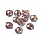 Opaque Glass Cabochons, Stripe Pattern, Half Round, Colorful, 9.5~10x3.5mm