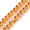 Electroplate Transparent Glass Beads Strands, Pumpkin, Faceted, Black Plated, Orange, 8x6mm, Hole: 1.2mm, about 78~81pcs/strand, 18.50''(47cm)