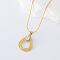 3Pcs Stainless Steel Teardrop Pendant Necklaces for Women, Golden, 15.75 inch(40cm)