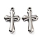 Non-Tarnish 201 Stainless Steel Pendants, Cross Charm, Stainless Steel Color, 28x16x4mm, Hole: 1.8mm