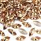Preciosa® MAXIMA Crystal Fancy Stones, Czech Crystal, 435 14 615 Navette(Horse Eye), Dura Foiling, 10330 Lt.Col.Topaz, 15x7mm