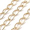 Aluminium Curb Chains, Unwelded, with Spool, Light Gold, 21.5x13x3mm, about 32.81 Feet(10m)/Roll