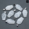 Natural Quartz Crystal Pendants, Halloween Coffin Charms, 35x19x7.5mm, Hole: 4x7.5mm