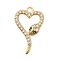 Brass Micro Pave Cubic Zirconia Pendants, Snake, Nickel Free, Long-Lasting Plated, Real 18K Gold Plated, 19.5x12x2.5mm, Hole: 1.6mm