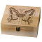 Rectangle Wooden Memory Keepsake Boxes with Lids, for Anniversary, Wedding, Memory, Birthday, Valentines Day, Butterfly, 24.5x19.5x10.3cm