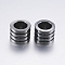 304 Stainless Steel Beads, Column, Grooved Beads, Gunmetal, 10x8mm, Hole: 6.5mm