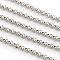 Tarnish Resistant 304 Stainless Steel Rolo Chains, with Spool, Unwelded, Stainless Steel Color, 2x0.8mm, about 328.08 Feet(100m)/roll