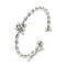 Brass Twist Knot Open Cuff Rings, Cadmium Free & Nickel Free & Lead Free, Platinum, US Size 8(18.1mm)