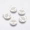 Non-Tarnish 304 Stainless Steel Charms, Flat Round with Tree of Life, Stainless Steel Color, 12x10x0.5mm, Hole: 1mm