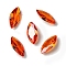 Cubic Zirconia Cabochons, Point Back, Horse Eye, Orange Red, 12x6x3mm