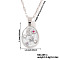 Fashionable Women's Star Moon Oval Brass Enamel Pendant Necklaces, with Colorful Cubic Zirconia, Platinum, White, 15.75 inch(40cm)