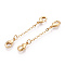 Brass Cable Chain Chain Extender, End Chains with Double Lobster Claw Clasps, Cadmium Free & Nickel Free & Lead Free, Real 18K Gold Plated, 25~30x2mm