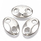 CCB Plastic Links connectors, for DIY Jewelry Making,  Oval, Silver, 33x22.5x10mm, Hole: 6.5mm, hole: 6.5mm, about 155pcs/500g