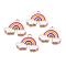 Alloy Enamel Pendants, Rainbow, Golden, Purple, 14x18.5x1.5mm, Hole: 1.8mm