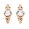 Brass Pave Faceted Glass Connector Charms, Cadmium Free & Nickel Free & Lead Free, Chinese Knot Links, Golden, Clear, 15.5x6.5x3.5mm, Hole: 1mm