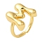Initials Brass Open Cuff Ring for Women, Cadmium Free & Nickel Free & Lead Free, Letter M, 16.5x16mm, Adjustable