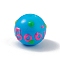 Opaque Painted Glass Beads, Hand Drawn Beads, Round with Handmade Enamel Smearing BOOi, Deep Sky Blue, 13.5x13mm, Hole: 1.4mm