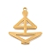 201 Stainless Steel Pendants, Laser Cut, Yoga Pose Charm, Golden, 29.5x26x1mm, Hole: 1.6mm