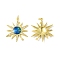 Brass Micro Pave Clear Cubic Zirconia Pendants, Cadmium Free & Nickel Free & Lead Free, with Enamel and Jump Ring, Sun Charms, Real 18K Gold Plated, 32.5x26.5x2.8mm, Hole: 3.6mm
