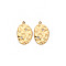 Ion Plating(IP) 304 Stainless Steel Pendants, with Crystal Rhinestone, Oval with Star, Real 14K Gold Plated, 19x11.5x1.5mm, Hole: 1.5mm