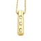 Brass & Plastic Pearl Letter Pendant Box Chain Necklaces for Women, Real 18K Gold Plated, Letter I, 17.64 inch(44.8cm)