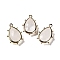 Natural Quartz Crystal Pendants, Rock Crystal Pendants, with Platinum Brass Edge, Faceted, Teardrop, 22.5x14x5.5mm, Hole: 1.6mm.